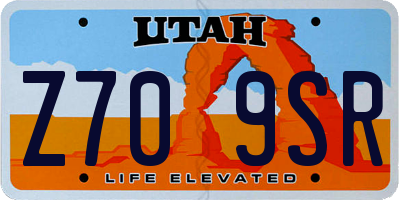 UT license plate Z709SR
