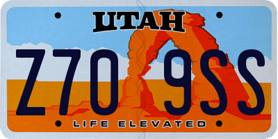 UT license plate Z709SS