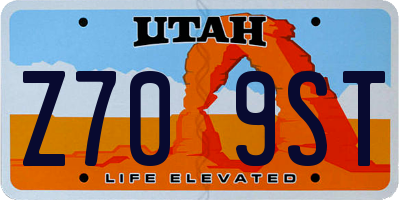 UT license plate Z709ST
