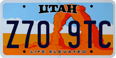 UT license plate Z709TC