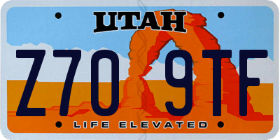 UT license plate Z709TF