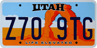 UT license plate Z709TG