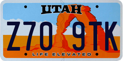 UT license plate Z709TK