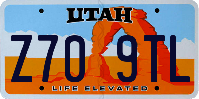 UT license plate Z709TL