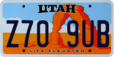UT license plate Z709UB