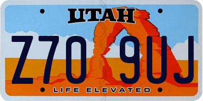 UT license plate Z709UJ