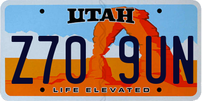 UT license plate Z709UN