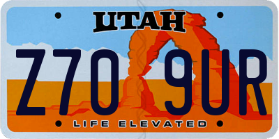 UT license plate Z709UR