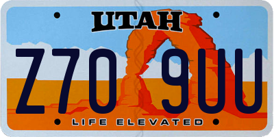 UT license plate Z709UU