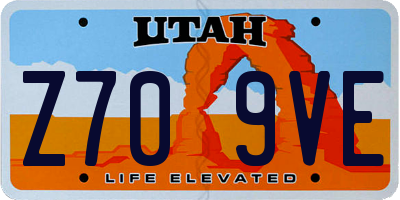 UT license plate Z709VE