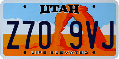 UT license plate Z709VJ