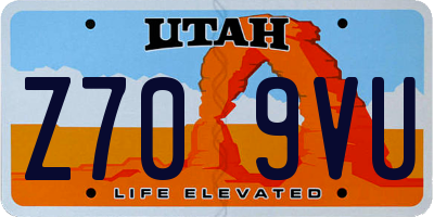 UT license plate Z709VU