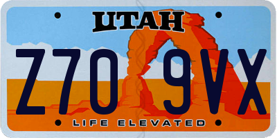 UT license plate Z709VX