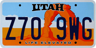 UT license plate Z709WG