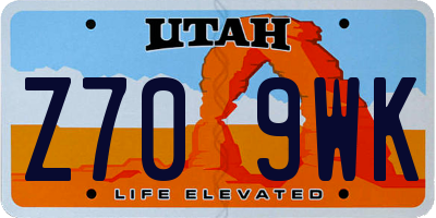 UT license plate Z709WK