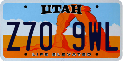 UT license plate Z709WL