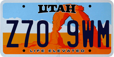 UT license plate Z709WM