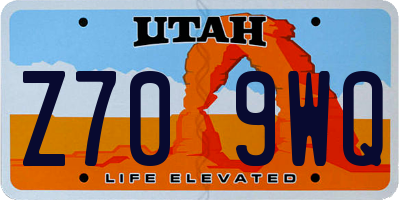 UT license plate Z709WQ