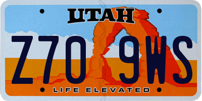 UT license plate Z709WS