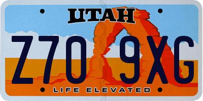 UT license plate Z709XG