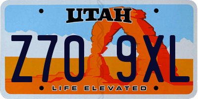 UT license plate Z709XL