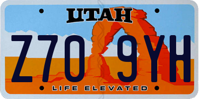 UT license plate Z709YH