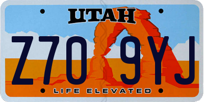 UT license plate Z709YJ