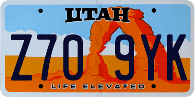 UT license plate Z709YK