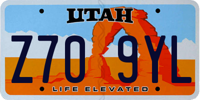 UT license plate Z709YL