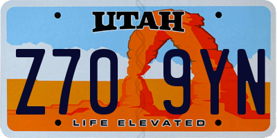 UT license plate Z709YN