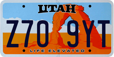UT license plate Z709YT