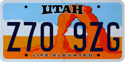 UT license plate Z709ZG