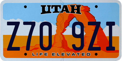 UT license plate Z709ZI