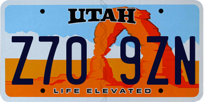 UT license plate Z709ZN