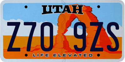 UT license plate Z709ZS