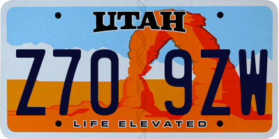 UT license plate Z709ZW