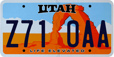 UT license plate Z710AA