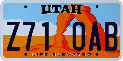 UT license plate Z710AB