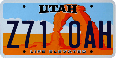 UT license plate Z710AH