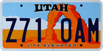 UT license plate Z710AM