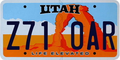 UT license plate Z710AR