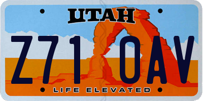 UT license plate Z710AV