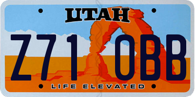 UT license plate Z710BB