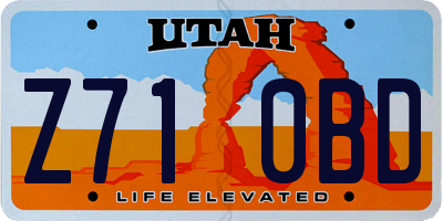 UT license plate Z710BD