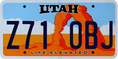 UT license plate Z710BJ