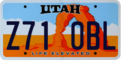 UT license plate Z710BL
