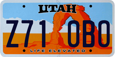 UT license plate Z710BO
