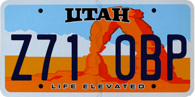 UT license plate Z710BP