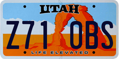 UT license plate Z710BS
