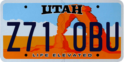 UT license plate Z710BU